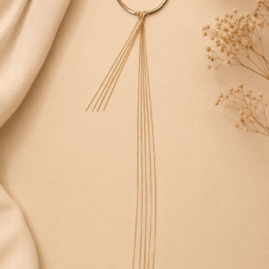 عقد لاريات ذهبي طويل متعدد الشرائط / Gold Multi-Strand Lariat Necklace